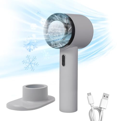 comfheat Tragbarer Mini-Ventilator Mit Kühlung, USB-Batteriebetriebener Kühlventilator, Sofort-Kühlventilator, Manueller Reiseventilator, 3 Luftgeschwindigkeiten, Wiederaufladbar, Grau