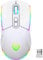 JYCSTE Kabellose Gaming Maus, Dual Mode 2.4GHz/Bluetooth 5.1 Maus Gaming, RGB LED Hintergrundbeleuchtung, Ergonomische Maus mit 6 Tasten, Wiederaufladbare Computer Maus für PC, Mac, Laptop (weiß)