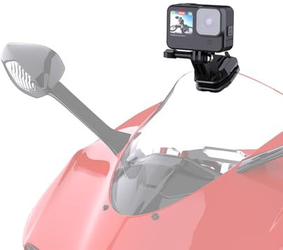 Lupholue Support de Clip de Pare-Brise de Moto à dégagement Rapide Compatible wtih GoPro Hero 12 11 10 9 8 7, Insta360 X4 X3 X2 X One RS R, DJI Osmo Action, Smartphone