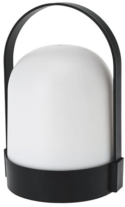 Spetebo LED Garten Tischleuchte warm weiß - 21 x 13 cm - Tischlampe mit Henkel Batterie betrieben - Lampe mit Tragegriff Leuchte für Terrasse Balkon Außen und Innen