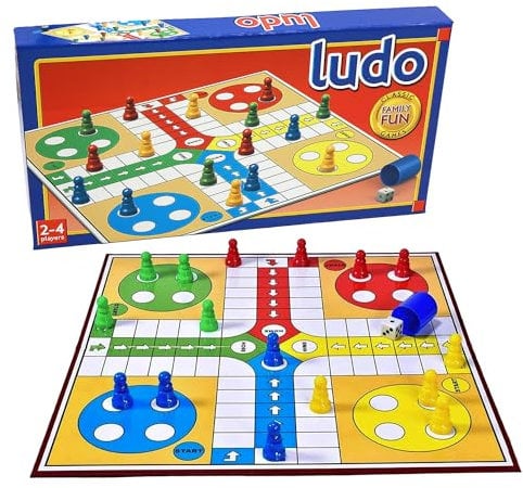 Classic Ludo - Checkers for Children and Adults, Traditional Family Game, Foldable Board, Instructions Included (Ludo)