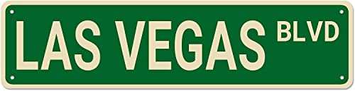Las Vegas Blvd Straßenschild, Las Vegas Schild, Las Vegas Dekor, Las Vegas Geschenk, lustige Wanddekoration für Zuhause/Männerhöhle/Büro/Bauernhaus/Schlafzimmer/Bar/Pub, hochwertige