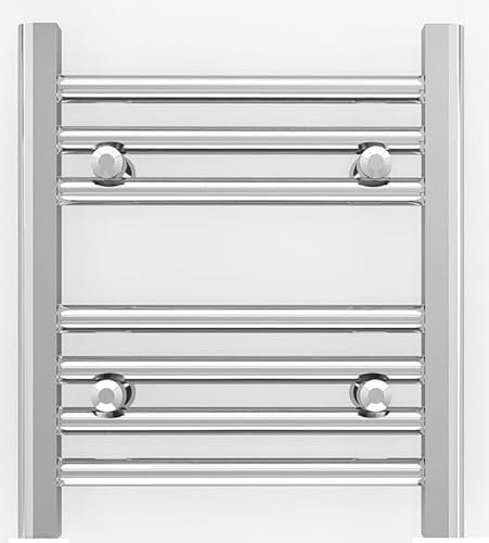 300mm Wide Chrome Heated Towel Rail Straight Flat Bathroom Warmer Radiator Rack Central Heating Turkish Zone (300mm Wide x 400mm Height)