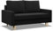 Mebligo - Sofa mit Schlaffunktion und Bettkasten Blank, 2 Sitzer Sofa 152 cm Breit, Schlafsofa, Ausziehbares Couch auf Holzfüßen, Schlafcouch - Schwarz