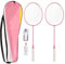 XIASABA Badmintonschläger-Set Profi Badminton Schläger Set Badmintonschläger-Set aus geteilter Eisenlegierung mit Aufbewahrungseimer Aufbewahrungstasche Rosa