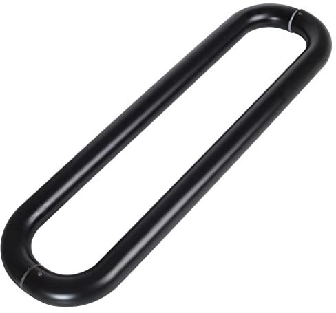 CZWWSPGT Ensemble de poignées de Porte Rondes en Acier Inoxydable, poignée de Porte en Verre Moderne et Lourde pour Douche de Hall d'hôtel (Noir 80 cm)