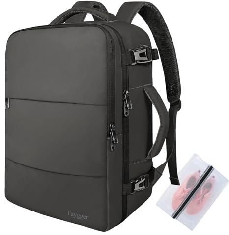 Taygeer Handgepäck Rucksack Flugzeug für Easyjet,15,6 Zoll Laptop Reiserucksack, EasyJet Handgepäck 45x36x20 mit USB Ladeanschluss Handgepäck Tasche Business Arbeit Schule, Dunkelgrau