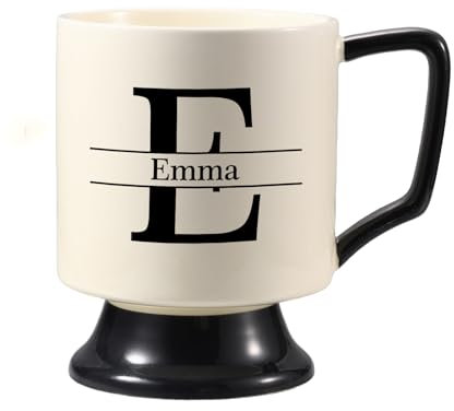 Tazza in Ceramica Personalizzata per Donna Tazzine da Caffè Tazze con Nome Fiore di Compleanno Regalo per San Valentino Festa della mamma Compleanno (Letter#2)