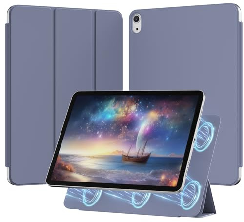 GKABXY Magnetische Hülle für iPad Air 11 Zoll M3/M2 (2025/2024), iPad Air 5./4. Generation 10.9 Zoll (2022/2020), Trifold Stand Case, Auto Sleep/Wake, Unterstützt Pencil Pro/ 2. Gen, Violett