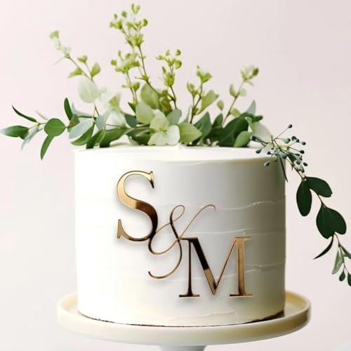 ZZTINGC Persönliches Ehepaar-Initial-Cake-Topper für Antrags- und Geburtstagsfeiern