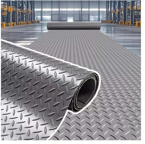 FOELANNE Suelos de Goma, Alfombra de Garaje Impermeable y Antideslizante de PVC, Rollo Gris, 80 x (100-1500) cm(80x300cm/31x118in)