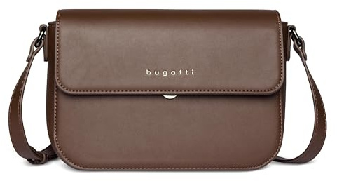 bugatti Almata Damen Schultertasche M, Umhängetasche, Handtasche aus Kunstleder, braun