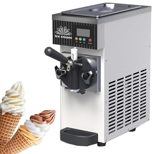 Sorbetière Commerciale Rendement 4-5 L/h, Turbine à Glace 450 W Saveur Unique, Machine à Glace Électrique Cylindre INOX 2.5 L, Nettoyage Automatique, Panneau LED White