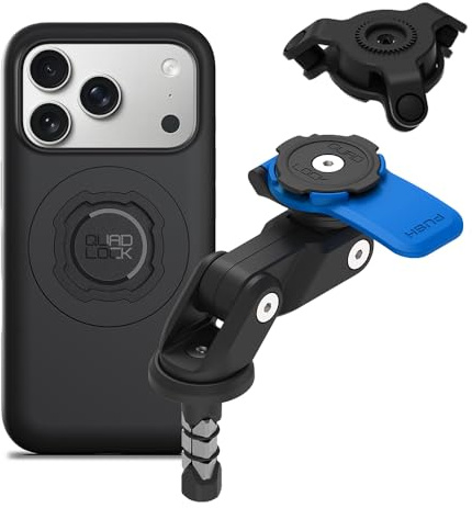 Quad Lock Support Téléphone pour Fourche de Moto avec Amortisseur de Vibrations et Coque MAG pour iPhone 17 Pro