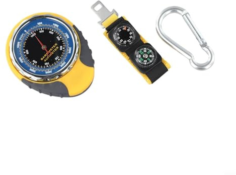 Jotekonoby 4 in 1 Höhenmesser mit Barometer, Robuster Outdoor Höhen- und Temperaturmonitor zum Wandern, Barometrischer Wettervorhersage, Höhenmesser mit