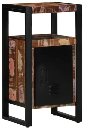 Owoxanthellate Badezimmer Waschbeckenunterschrank aus Massivholz Altholz 40 x 35 x 75 cm Moderner rustikaler Stauraumwunder als Badezimmerunterschrank für kleine Bäder Gäste WC