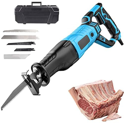 LVSEWOA Scie à os électrique Professionnelle à Usage Commercial pour la découpe d'os de Viande congelés, de Bacon et de Porc - Scie à os portative de Boucher de 1300 W