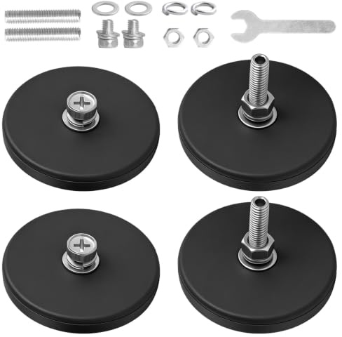 2 Stück Neodym Magnete Gummiert,66mm Magnete mit Gewinde, mit M6 Schrauben und Muttern, 30kg Haftkraft,für Fahrzeuge, Lampen, Instrumente und Geräte, Befestigen Von Werkzeuge