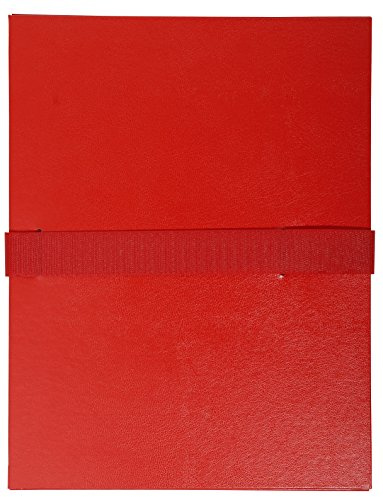 Exacompta 629E Aktenmappe aus Balacron mit dehnbarem Faltenrücken und Klettverschlußband für DIN A4 1 Stück rot Sammelmappe Dokumentenmappe Ideal für Büro