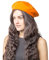 Baskenmütze aus 100 % Wolle, für den Winter und Herbst Gr. Einheitsgröße, Orange