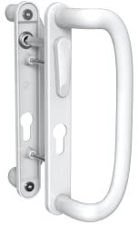 Mila Inline Patio Door Handle Pair 109mm Screw Fix White Lever