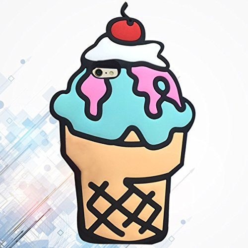 SKS Distribution® super Nette Kirsche auf die Oberseite Eiscreme-weichen Silikon-Hülle für Apple iPhone 5 / 5S / 5C / SE