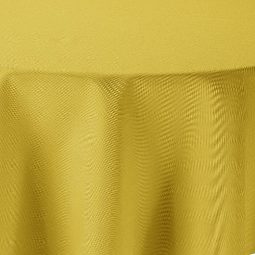 Leinen Optik Tischdecke Rund 160 cm Gelb · Rund Farbe & Größe wählbar mit Lotus Effekt - Wasserabweisend