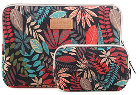 ZhuiKun Housse de Protection Ordinateur Portable, 15-15.6 Pouces Laptop Sleeve Néoprène Sac avec Petite Pochette, Sac de Charguer - Noir