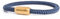 Akitsune Silvus Nylonarmband | 5mm Dick | Armschmuck Damen Herren Edelstahl Armband Magnetverschluss - Mattgold - Navyblau 19,5cm