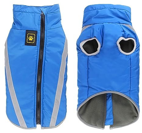 Idepet Wasserdichter Hundemantel Winter Warme Jacke, Winddichte Haustierkleidung Hundejacke Outfit für kleine mittelgroße Hunde mit Geschirrloch XL-6XL