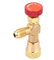 Durchflussregelventil, R410A Kältemittel Adapter Verdickter Körper Wasserventil Rohrverbinder Messing Durchflussventile für Kühlmittelschlauch 1/4 '' - 5/16 ''