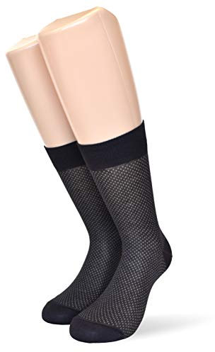 PETTI Artigiani Italiani Uomo Calzini Filo di Scozia, Pois Classiche Corte, 39-41