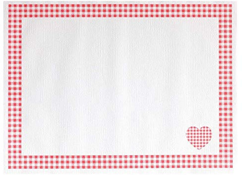 APARTina Tischsets 30x40 cm – 100 Stück – Landhaus Stil Rot – Einweg Platzsets aus Papier – Deko Tischunterlagen für Gastronomie, Hochzeit, Feier & Alltag