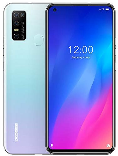 Smartphone DOOGEE N30 (4GB RAM+128GB ROM), Telefono Cellulare Android 10, Schermo Perforato HD+ 6,55 pollici, Doppia SIM+Scheda SD Dedicata 256 GB, Batteria 4500mAh, Fotocamera AI 16 MP GPS Bianca