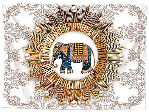 Lsimeru Wandtuch Wandteppich Elefant Mandala Indisch Hippie Tuch Wandtücher Psychedelic Bunt Ethno Boho Wandbehang Tapestry Wall Hanging Wanddeko Schlafzimmer 230x150