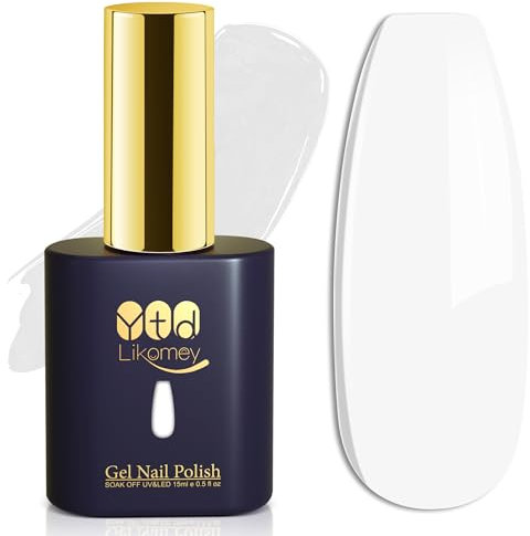 YTD Likomey UV Gellack Nagellack Gel,15ml Klassischer Weiß Soak Off Farbgel Nagelgel Maniküre Farbe Gel Nail Polish,CS001
