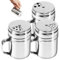 3Pcs Seasoning Bottle with Handle Stainless Steel Dredge Shaker Rub Spice with Holes Powdered Sugar Shaker with Lid Shaker Cooking Rotatable Cover for Spice Salt Shaker Dispenser