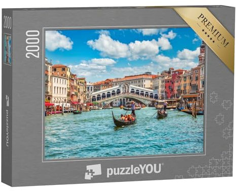 puzzleYOU: Puzzle 2000 Teile „Brücke Rialto auf dem Canal Grande in Venedig, Italien“ – aus der Puzzle-Kollektion Europa, Brücken, Brücken & Brunnen