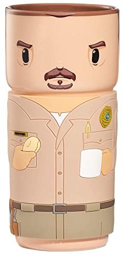 Numskull Jim Hopper CosCup - Taza de cerámica con manga de goma, 400 ml