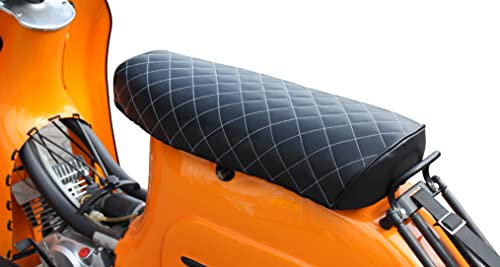 Leder Sitzbezug schwarz karo Muster passend für Simson S50, S51, S70, KR51 1/2 Schwalbe, SR4-3 Sperber, SR4-4 Habicht Sitzbankbezug ohne Schriftzug