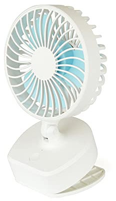 STAYCOOL Mini 4 Quiet Portable and Personal USB Rechargeable Clip or Desk Fan - 3 speeds, 360 adjustable, perfect for travel, prams or the menopause - white - F1905WH
