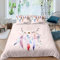 Homemissing Parure de lit Attrape-rêves pour Filles - Parure de lit bohème - Housse de Couette Florale pour Enfants - Décoration de Chambre - Plume colorée - Rose - Couvre-lit léger 220 x 240 cm