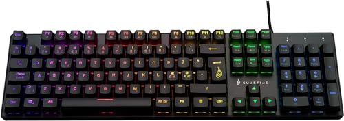 SureFire Kingpin M2 Mechanische Gaming Tastatur Nordisch, Gaming Multimedia Keyboard Full Size, RGB-Tastatur mit Beleuchtung, 100% Anti-Ghosting-Tasten, skandinavisches Layout QWERTY