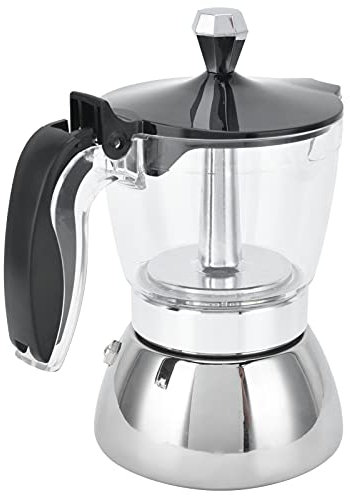 Caffettiera, 4 Tazze Design Trasparente Caffettiera Facile da Usare per Cappuccino Macchiato E Moka per Home Office Hotel Ristorante