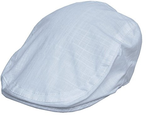 Cool4 Kinder Leinen Flatcap Schiebermütze Vintage Gatsby Mütze Cap A15 (as3, Alpha, x_s, Weiß, 54)
