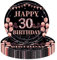 COSORO 16Pcs Black Rose Gold 30th Birthday Paper Plates 9inches,Birthday Tableware Party Plate Disposable,Happy 30th Birthday Table Decorations Plates Birthday Gifts for Women,Her 30th Birthday Décor