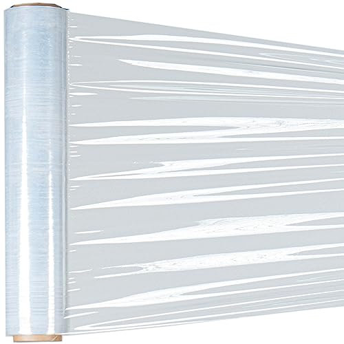 Pakomat Transparente Stretchfolie 40 cm/100m Umzugsfolie - Strechfolienroller Verpackungsrolle für Koffer & Versand - Verpackungsfolie 1 Rolle