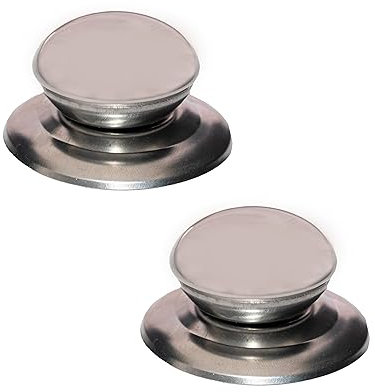 Pomo universal tapa sartén con tornillo, ollas, cacerolas, etc. pomos universales para tapas de sartén, perillas tapa cacerola, mango de perilla, repuesto pomo sarten y olla (2und inox)