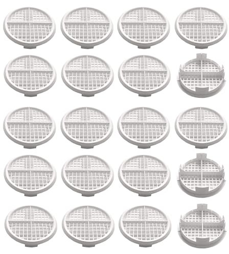 fiXte 3 rejillas de ventilación circulares de plástico blanco con diseño de celosía de 70 mm