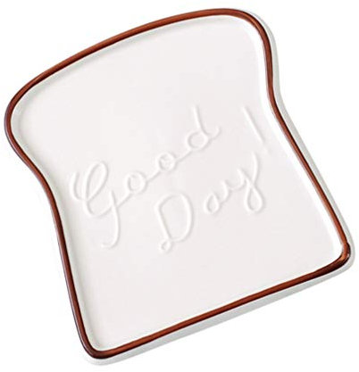 ViLLeX Plato de cerámica Plato con forma de tostada Plato de mantequilla de cerámica Plato de pan Platos de postre Platos for servir comida Bandeja for restaurante en casa Panadería Platos de cerámica